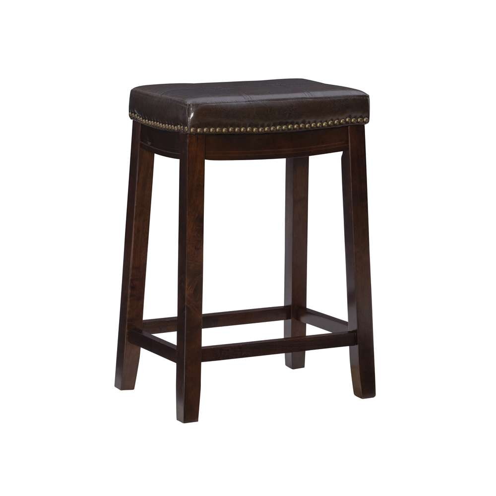 Linon Home Decor - Claridge Brown Counter Stool  - 55815BRNPU-01-KD-U veiw 1
