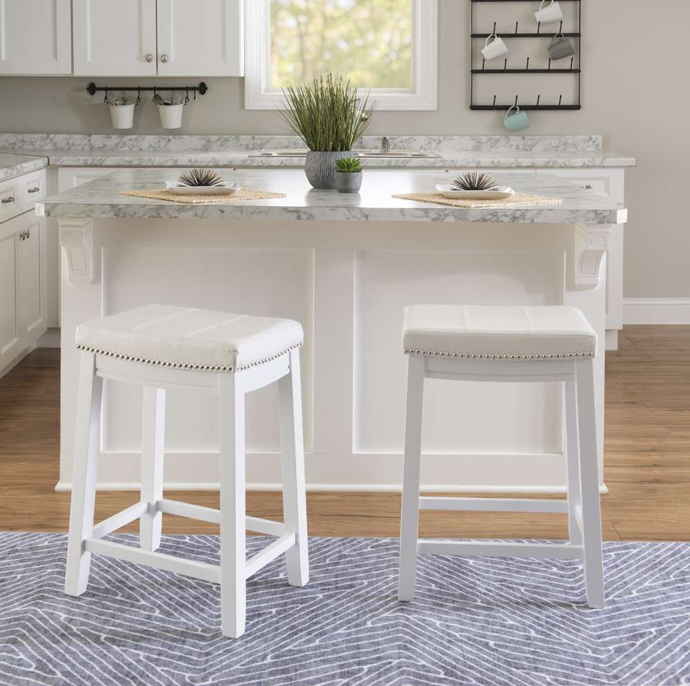 Linon Home Decor - Claridge Counter Stool White  - CS254WHT01U veiw 5