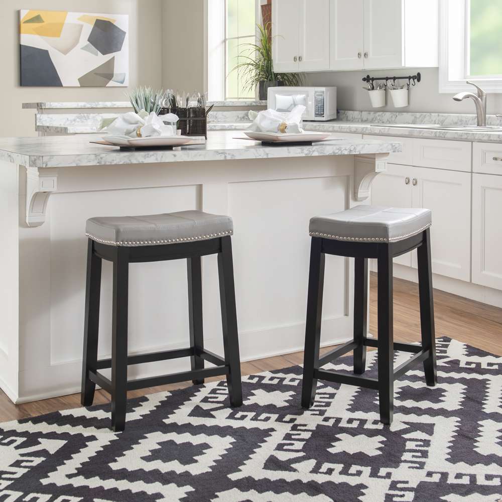 Linon Home Decor - Claridge Gray Counter Stool - CS220GRY01U veiw 5