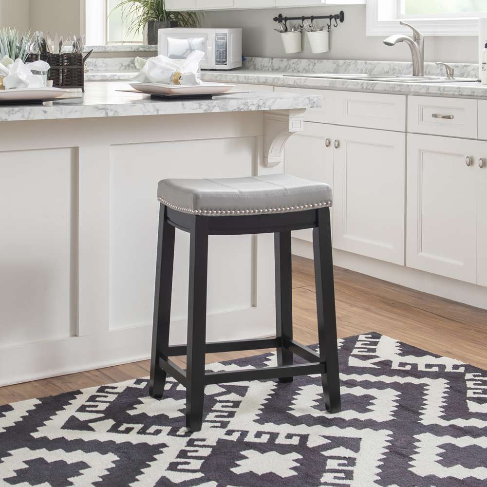 Linon Home Decor - Claridge Gray Counter Stool - CS220GRY01U veiw 6