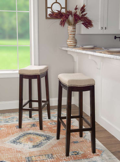 Linon Home Decor - Claridge Linen Bar Stool - 98326WAL-01-KD veiw 6