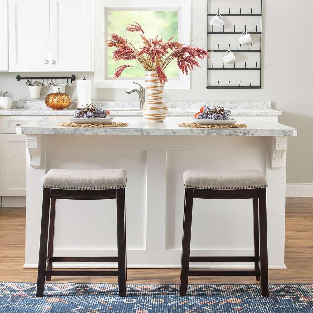 Linon Home Decor - Claridge Linen Counter Stool - 98325WAL-01-KD view 5