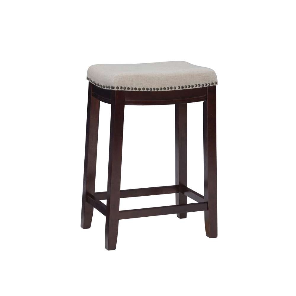 Linon Home Decor - Claridge Linen Counter Stool - 98325WAL-01-KD veiw 1