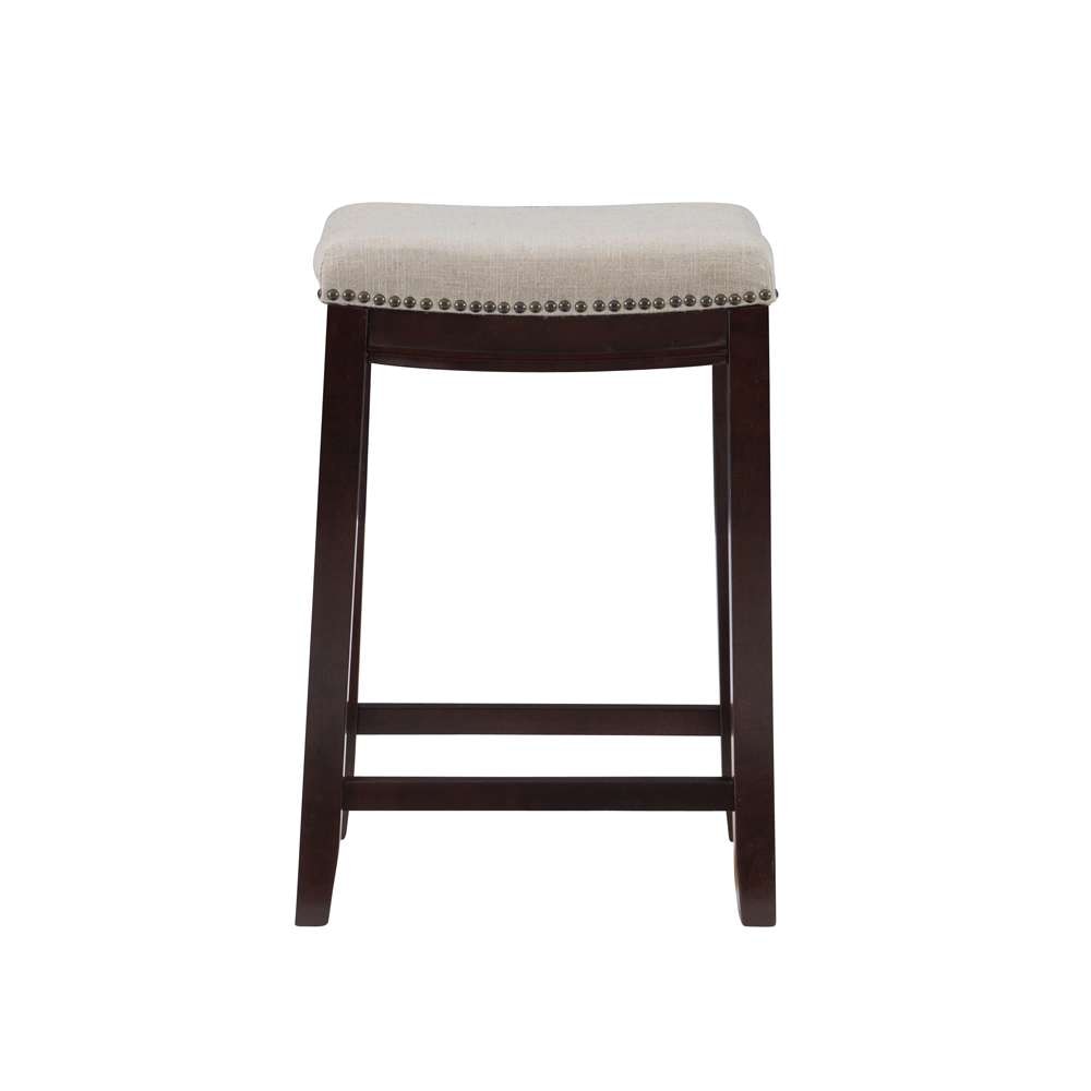 Linon Home Decor - Claridge Linen Counter Stool - 98325WAL-01-KD veiw 2
