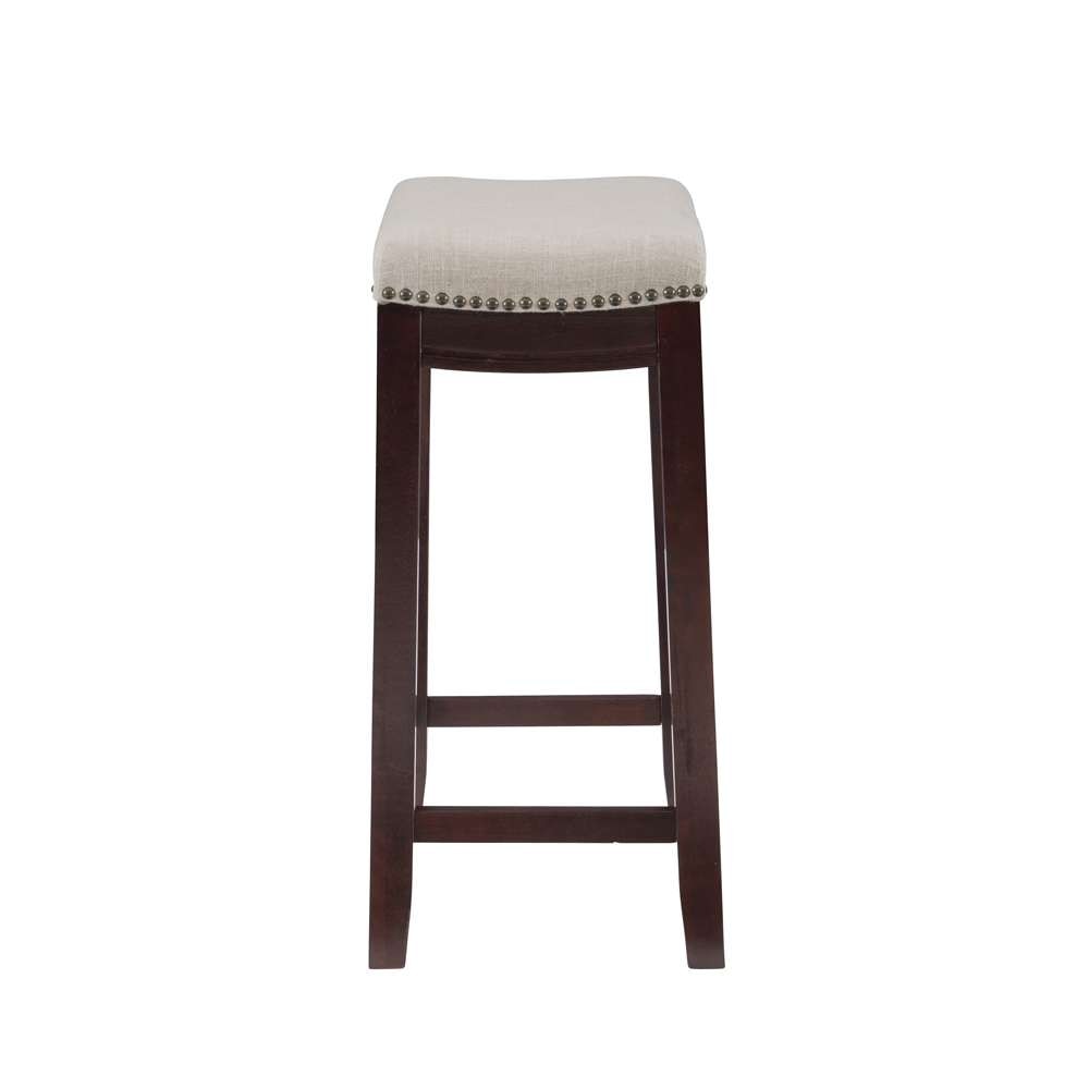 Linon Home Decor - Claridge Linen Counter Stool - 98325WAL-01-KD veiw 3