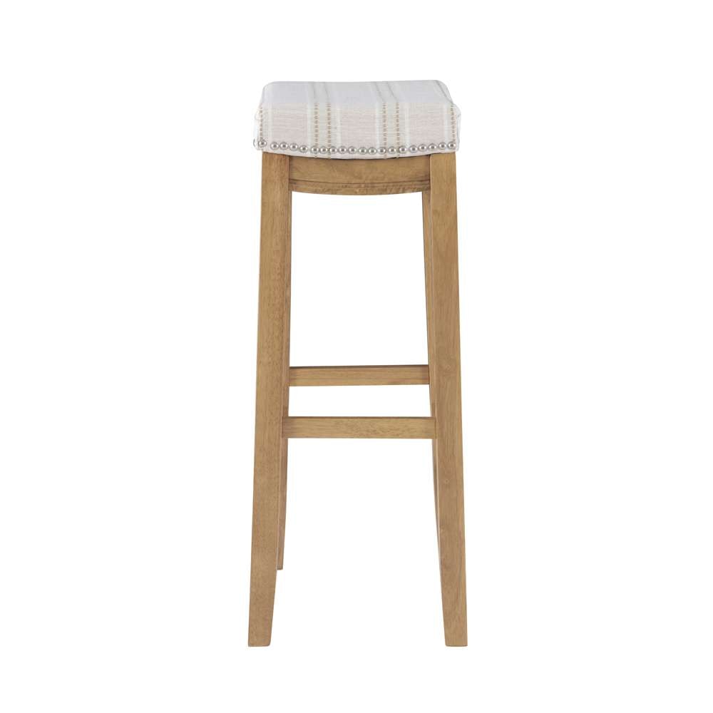 Linon Home Decor - Claridge Linen Striped Bar Stool  - BS230FLK01U veiw 3