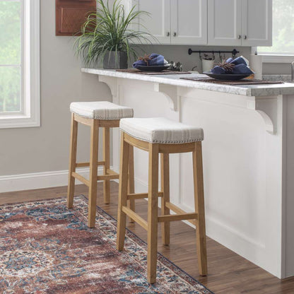 Linon Home Decor - Claridge Linen Striped Bar Stool  - BS230FLK01U veiw 5