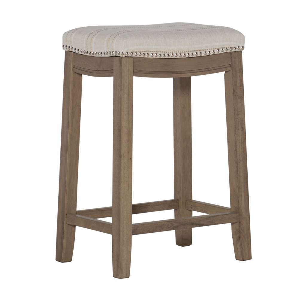 Linon Home Decor - Claridge Linen Striped Counter Stool  - CS230FLK01U veiw 2