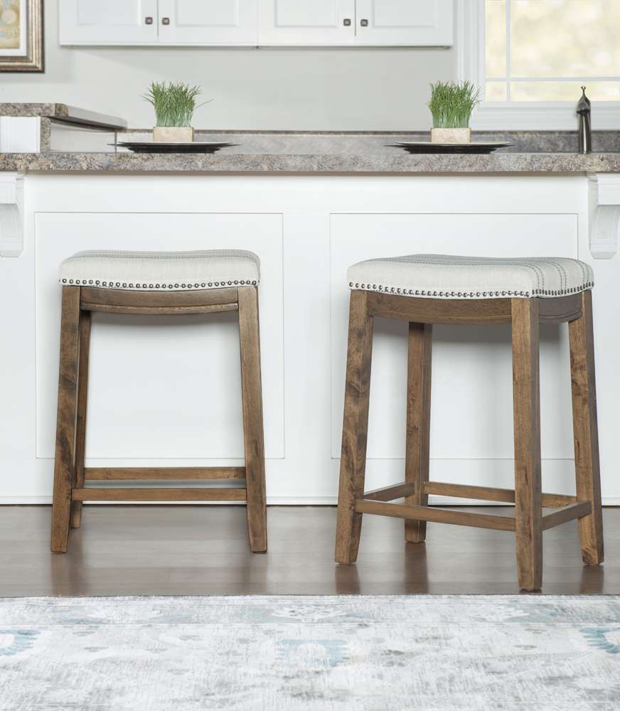 Linon Home Decor - Claridge Linen Striped Counter Stool  - CS230FLK01U veiw 6