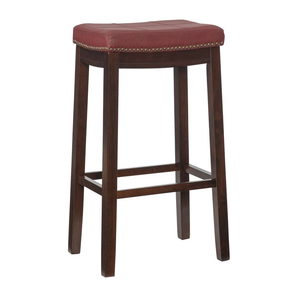 Linon Home Decor - Claridge Red Bar Stool - 55816RED01U veiw 1