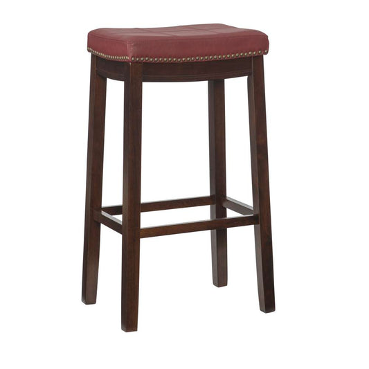 Linon Home Decor - Claridge Red Bar Stool - 55816RED01U veiw 1