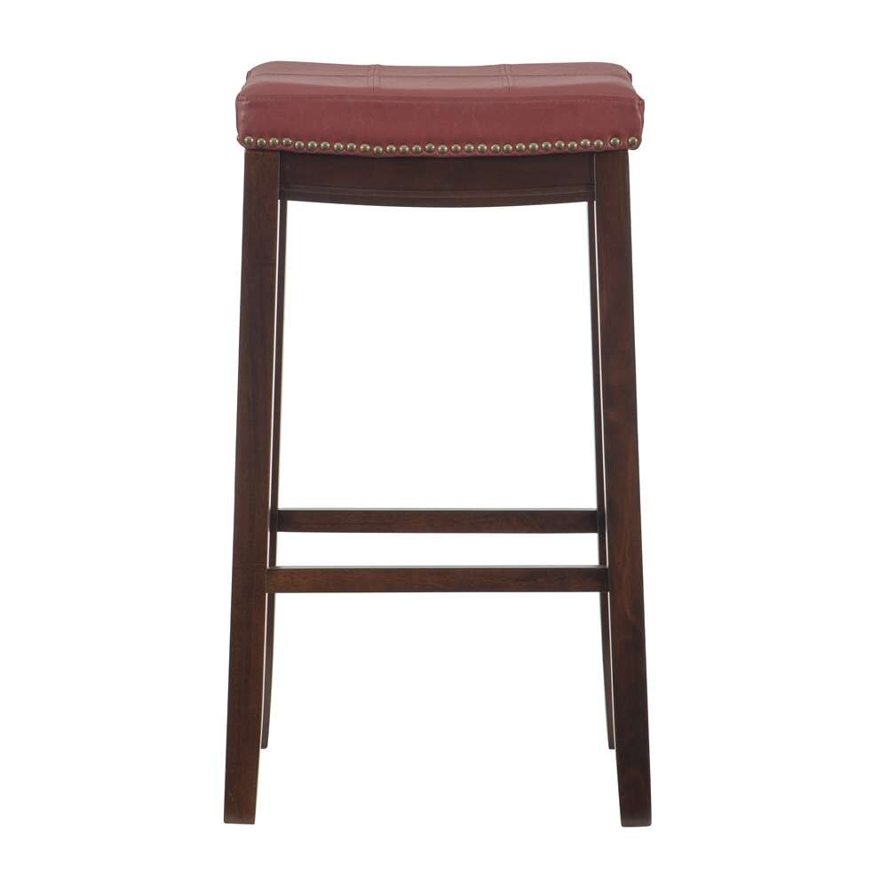Linon Home Decor - Claridge Red Bar Stool - 55816RED01U veiw 2