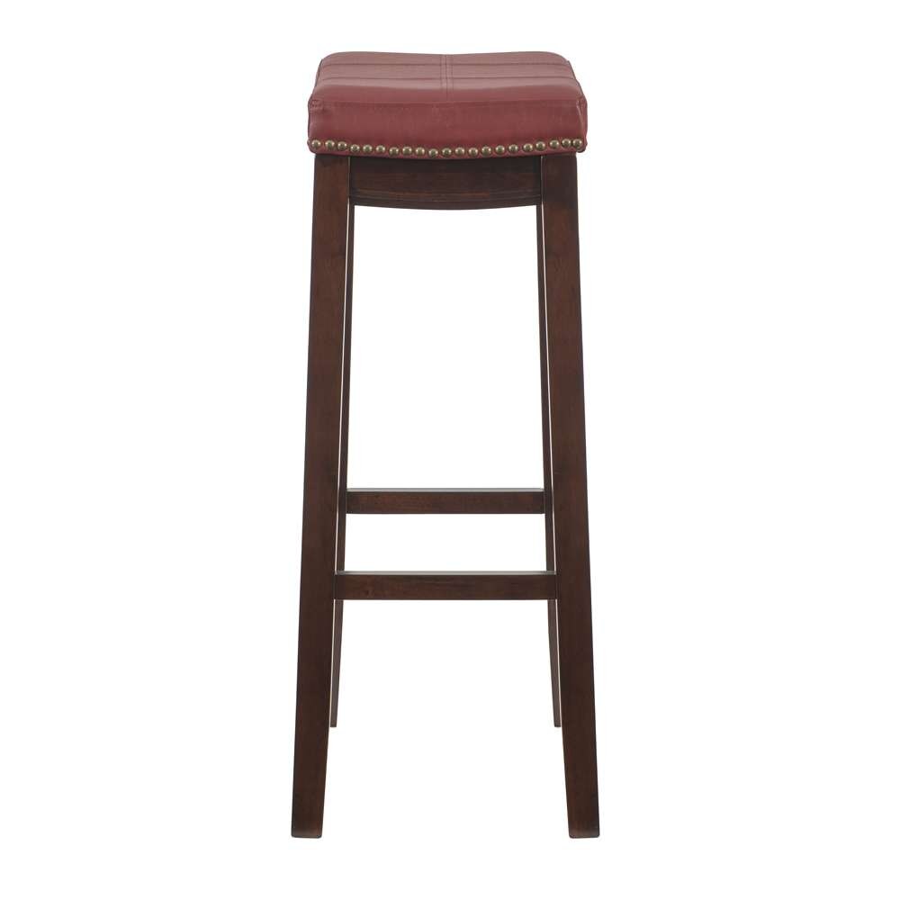 Linon Home Decor - Claridge Red Bar Stool - 55816RED01U veiw 3