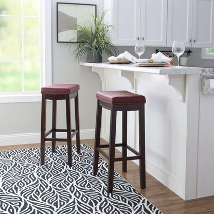 Linon Home Decor - Claridge Red Bar Stool - 55816RED01U veiw 5