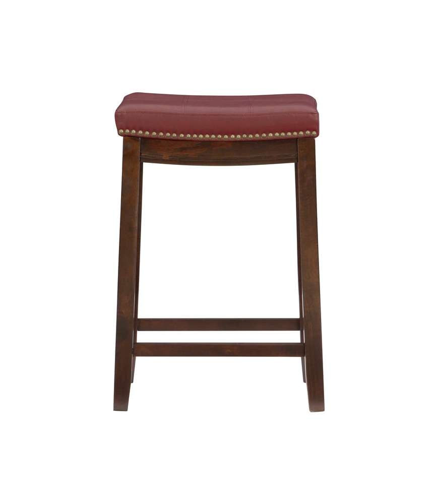 Linon Home Decor - Claridge Red Counter Stool - 55815RED01U veiw 2