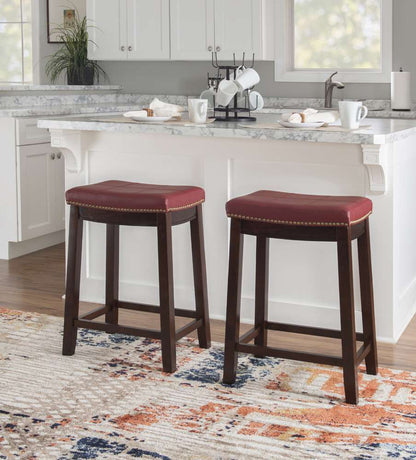 Linon Home Decor - Claridge Red Counter Stool - 55815RED01U veiw 5
