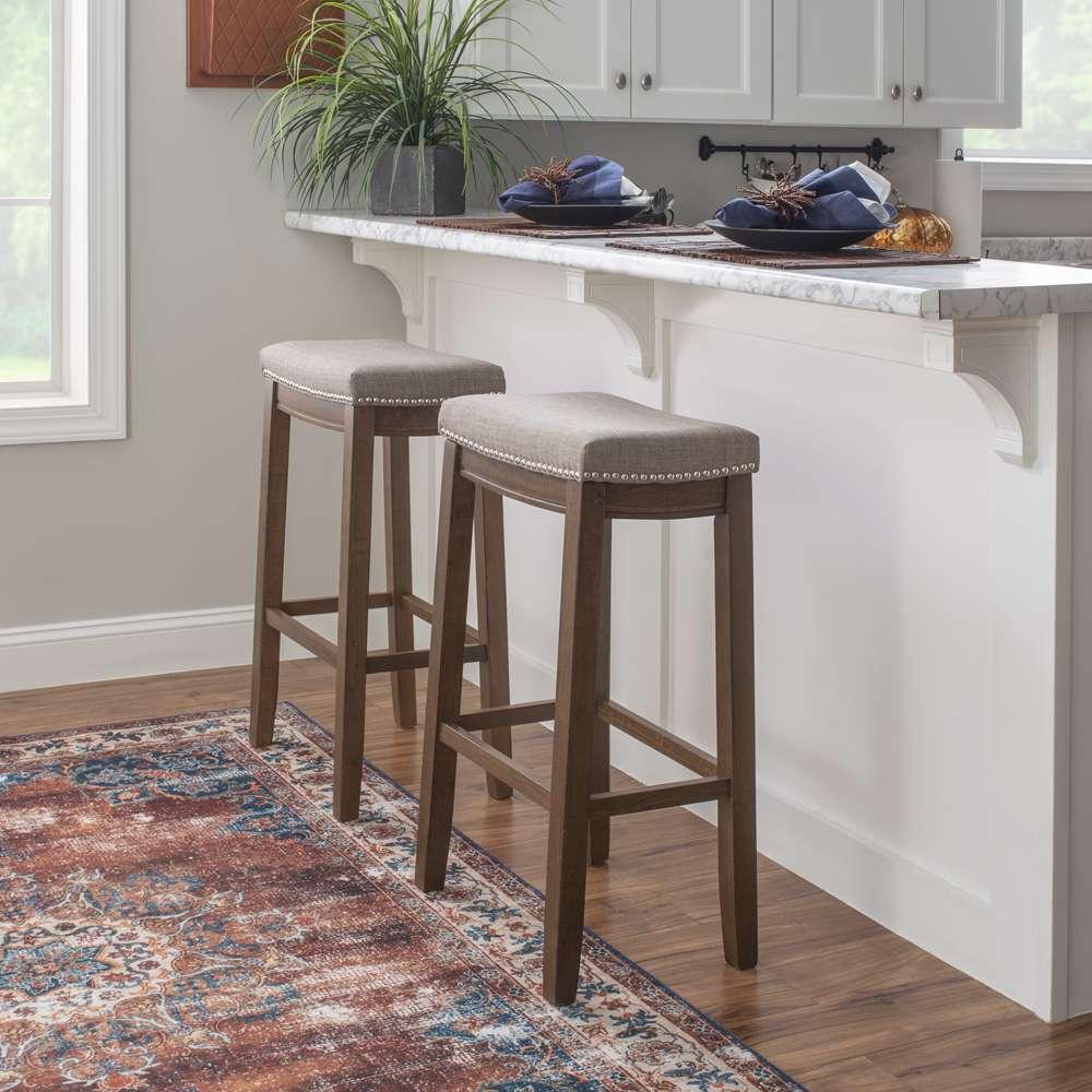Linon Home Decor - Claridge Rustic Bar Stool - BS227GRY01U veiw 5