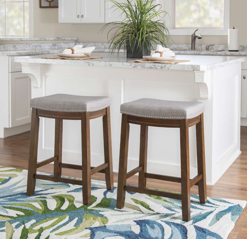 Linon Home Decor - Claridge Rustic Counter Stool - CS227GRY01U veiw 5