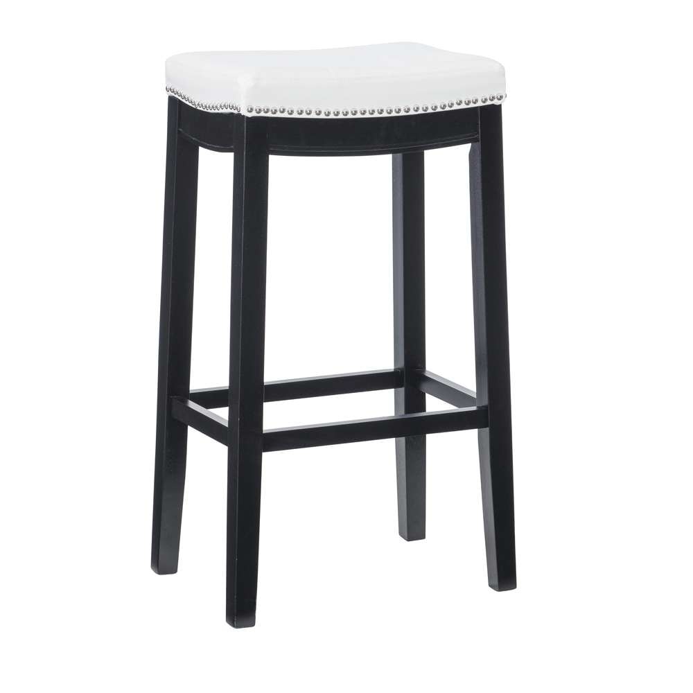 Linon Home Decor - Claridge White Bar Stool  - 55816WHTPU-01-KD-U veiw 1