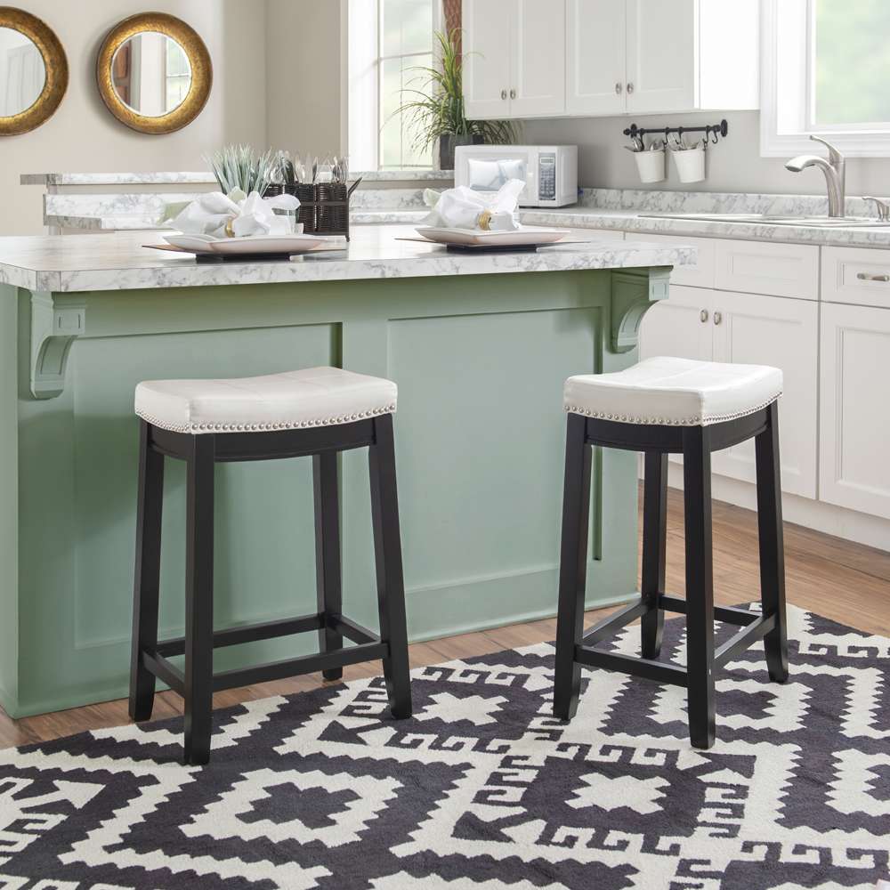 Linon Home Decor - Claridge White Counter Stool  - 55815WHTPU-01-KD-U veiw 5