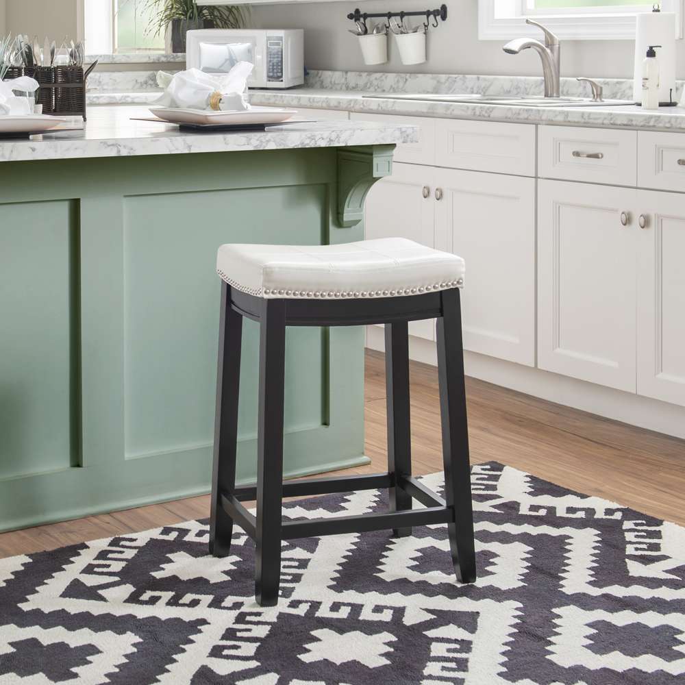 Linon Home Decor - Claridge White Counter Stool  - 55815WHTPU-01-KD-U veiw 6