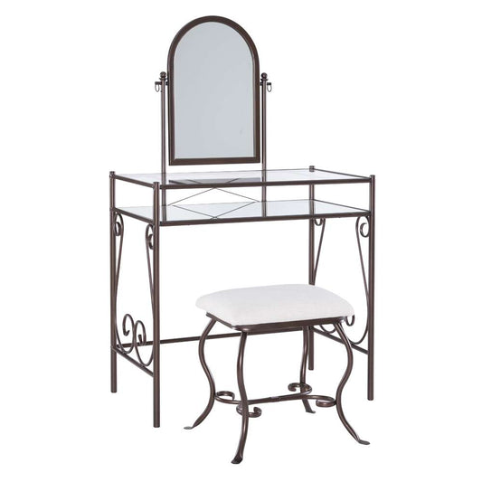 Linon Home Decor - Clarisse Metal Vanity Set - 58950MTL-01-KD-U veiw 1