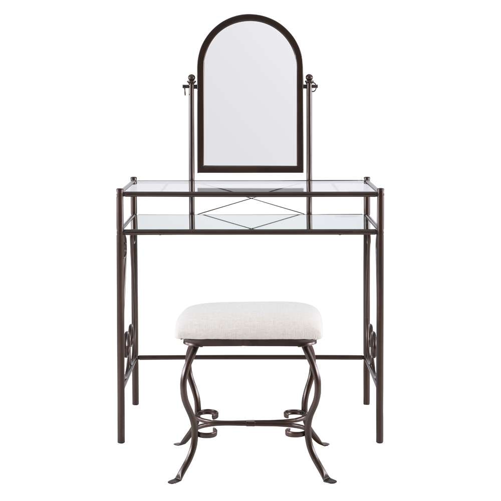 Linon Home Decor - Clarisse Metal Vanity Set - 58950MTL-01-KD-U veiw 2