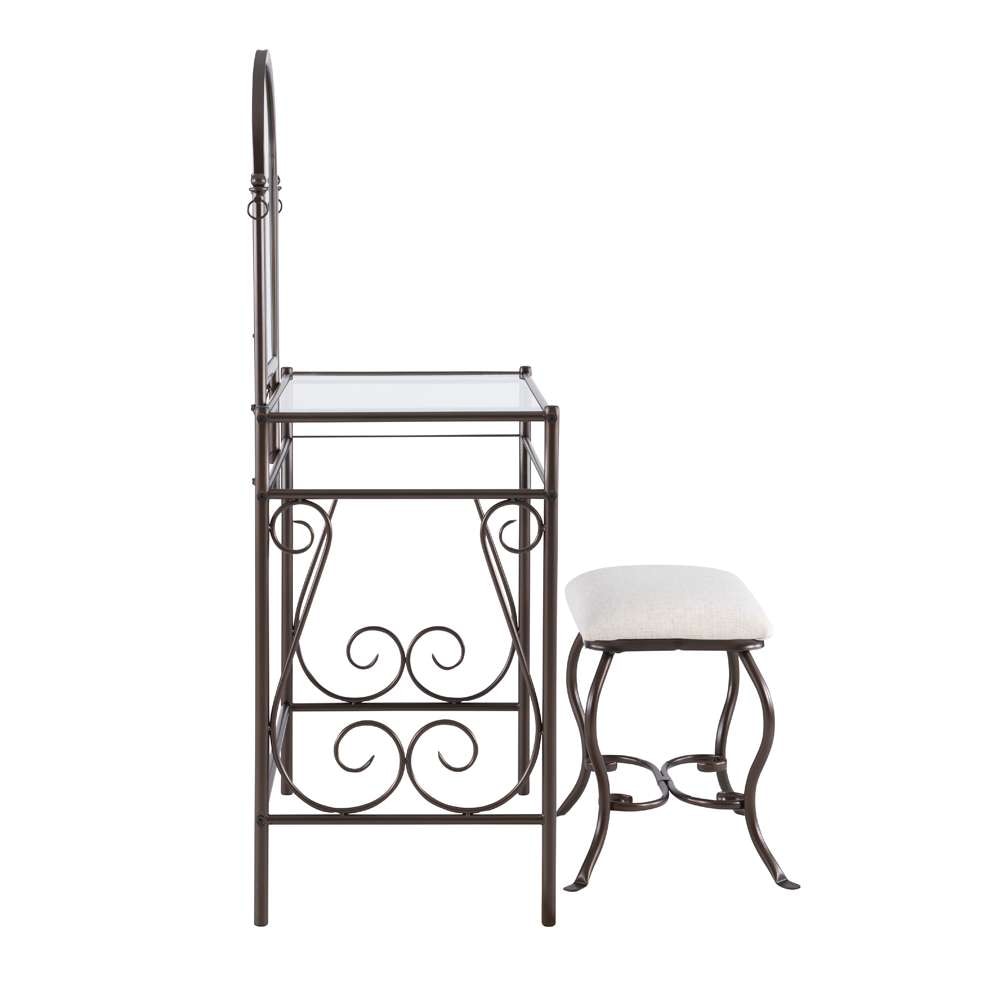 Linon Home Decor - Clarisse Metal Vanity Set - 58950MTL-01-KD-U veiw 3