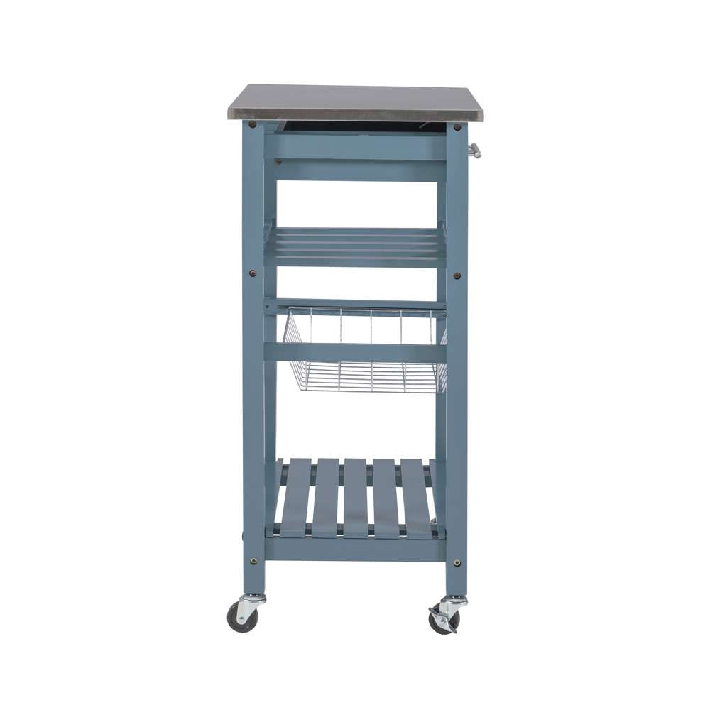 Linon Home Decor - Clarke Blue Kitchen Cart - KI092BLU01U veiw 3