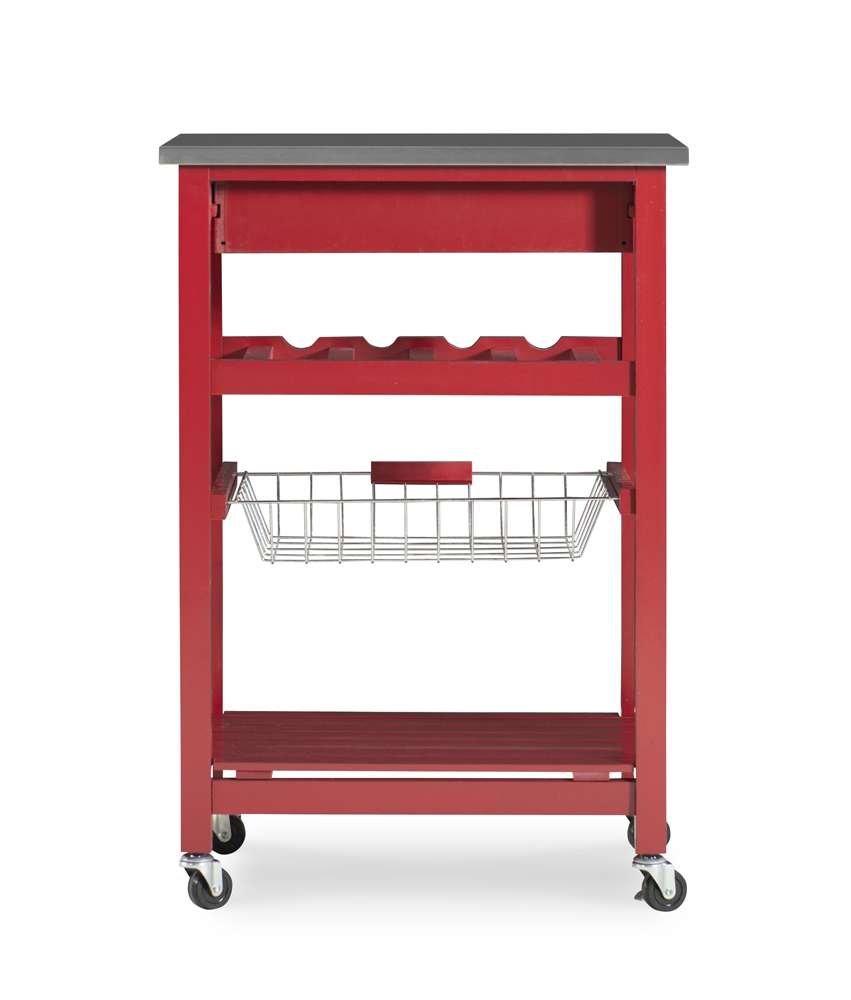 Linon Home Decor - Clarke Red Kitchen Cart - KI094RED01U veiw 6