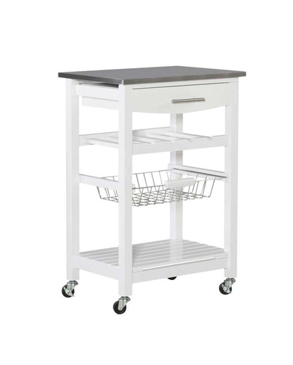 Linon Home Decor - Clarke White Kitchen Cart - KI095WHT01U veiw 1