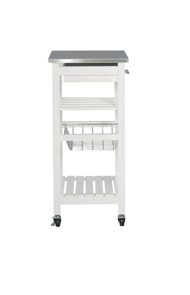 Linon Home Decor - Clarke White Kitchen Cart - KI095WHT01U veiw 4