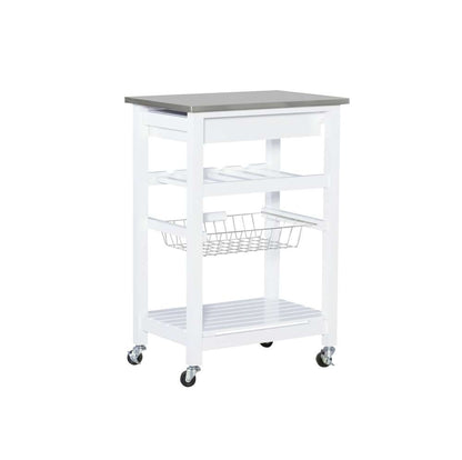 Linon Home Decor - Clarke White Kitchen Cart - KI095WHT01U veiw 6