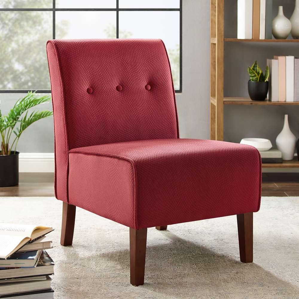 Linon Home Decor - Coco Accent Chair - Red - 36096RED-01-KD-U veiw 3
