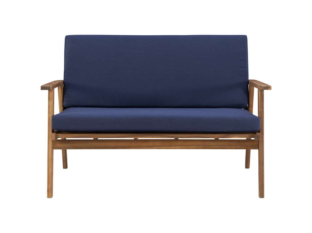 Linon Home Decor - Cole Outdoor Chat 4 Piece Seating Set With Blue Cushions - OD27BLUSETABU veiw 4