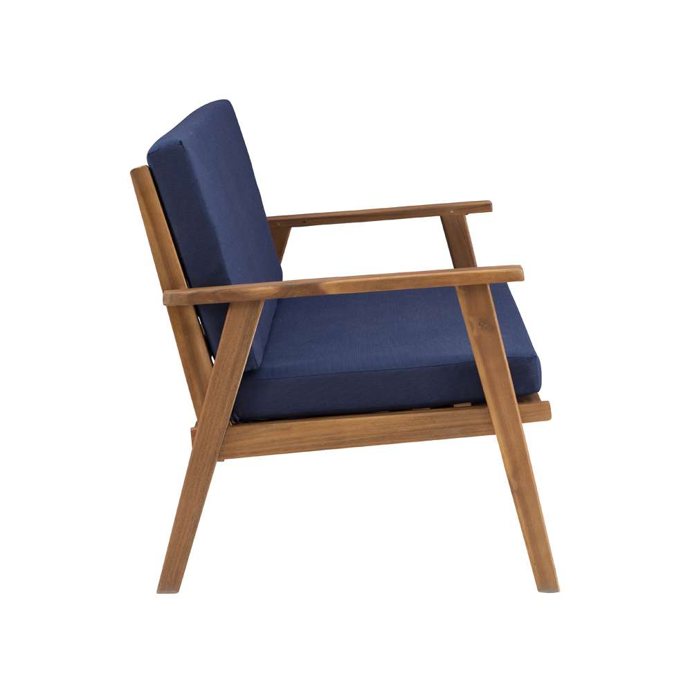 Linon Home Decor - Cole Outdoor Chat 4 Piece Seating Set With Blue Cushions - OD27BLUSETABU veiw 5