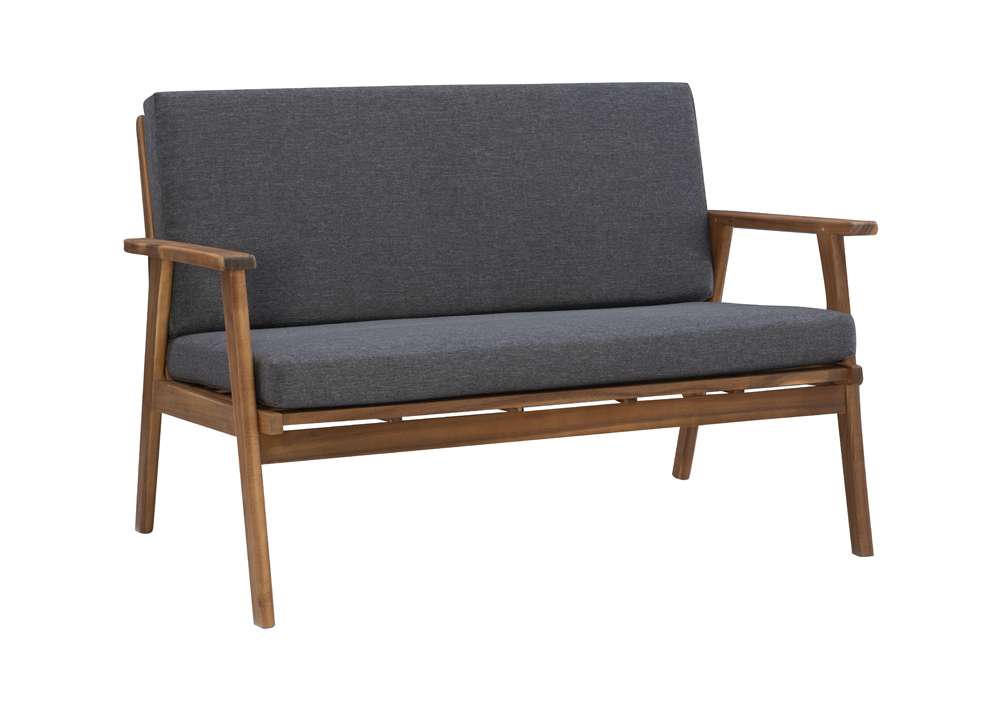 Linon Home Decor - Cole Outdoor Chat 4 Piece Seating Set With Grey Cushions - OD27GRYSETABU veiw 3