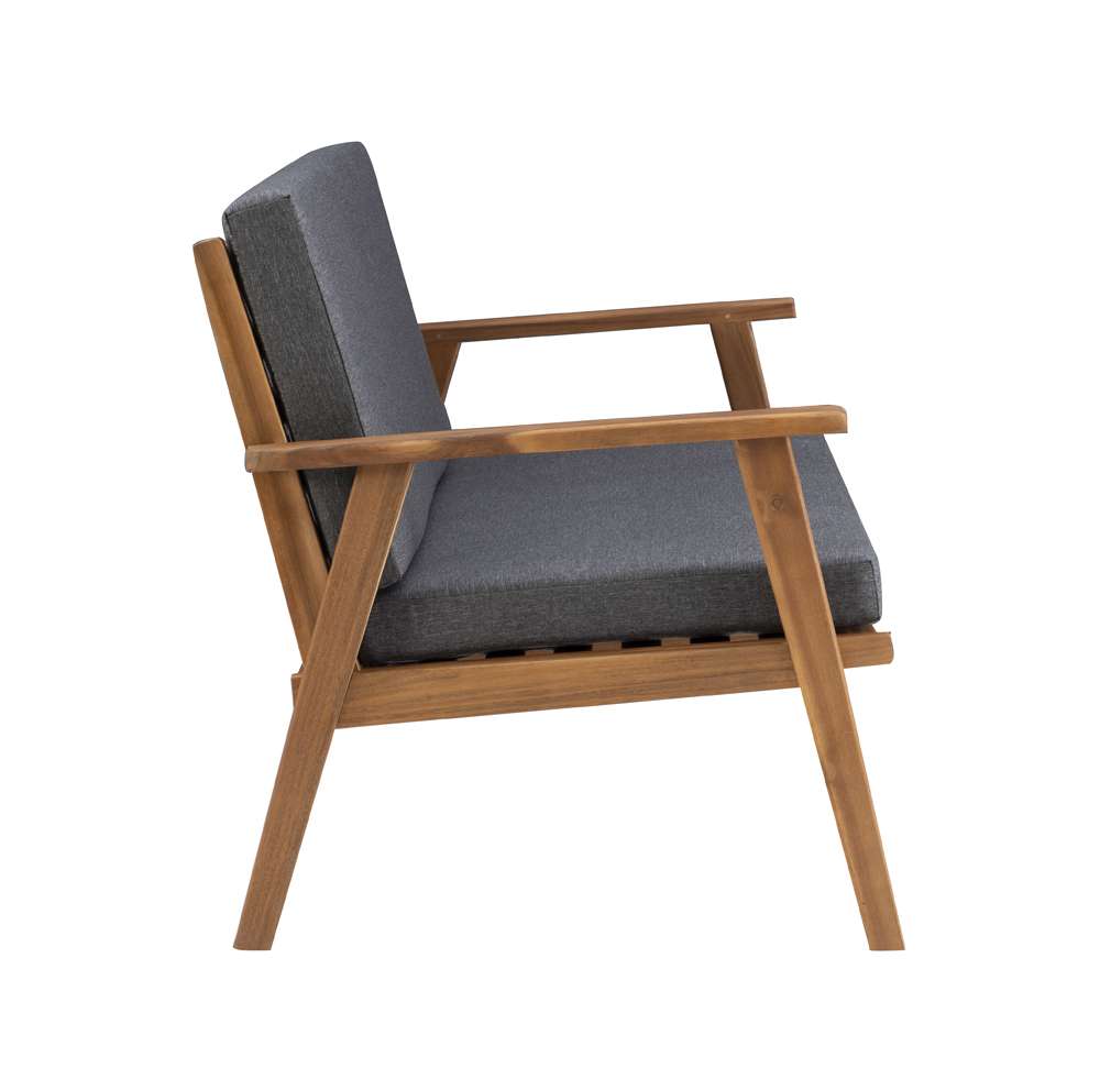 Linon Home Decor - Cole Outdoor Chat 4 Piece Seating Set With Grey Cushions - OD27GRYSETABU veiw 5