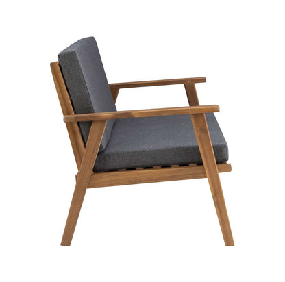 Linon Home Decor - Cole Outdoor Chat 4 Piece Seating Set With Grey Cushions - OD27GRYSETABU veiw 5