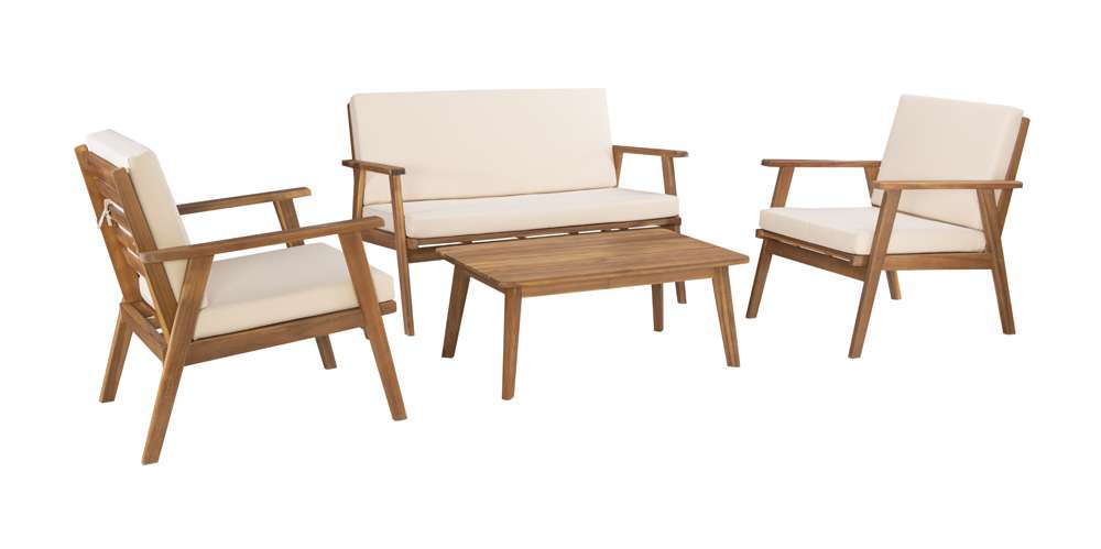 Linon Home Decor - Cole Outdoor Chat Set Natural - OD27NATSETABU veiw 1