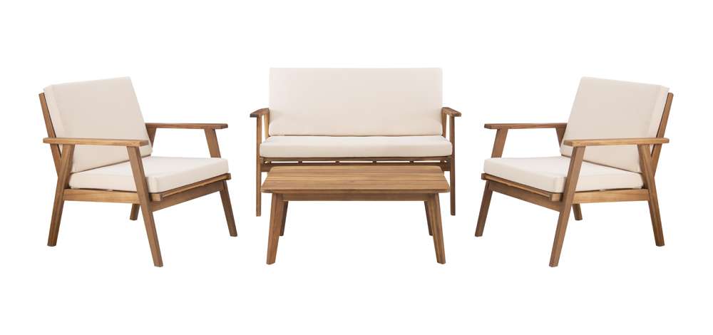 Linon Home Decor - Cole Outdoor Chat Set Natural - OD27NATSETABU veiw 2