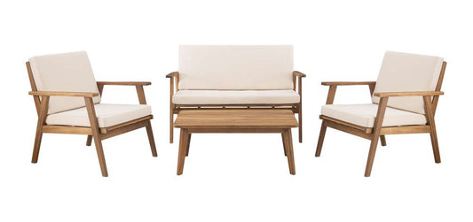 Linon Home Decor - Cole Outdoor Chat Set Natural - OD27NATSETABU veiw 2