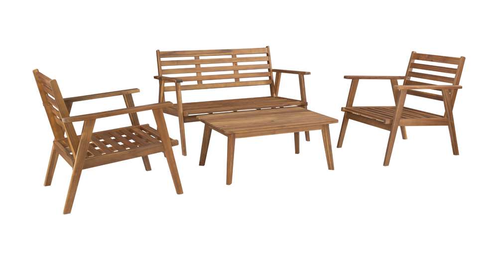 Linon Home Decor - Cole Outdoor Chat Set Natural - OD27NATSETABU veiw 3