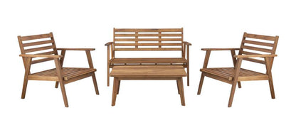 Linon Home Decor - Cole Outdoor Chat Set Natural - OD27NATSETABU veiw 4