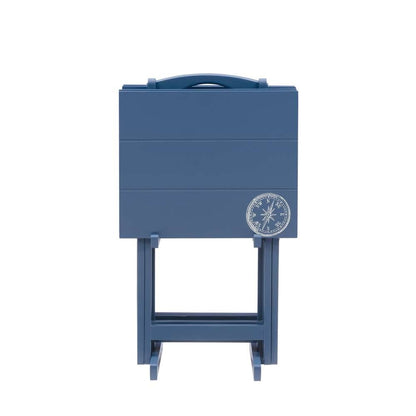 Linon Home Decor - Compass Tray Table Set Navy - TT510NVY01ASU veiw 2