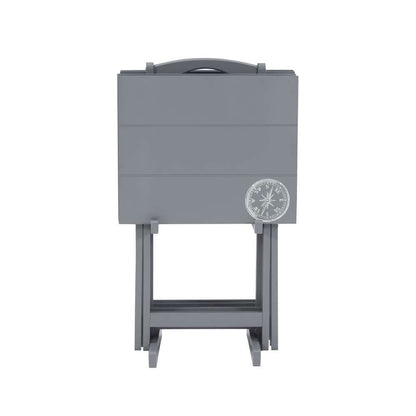 Linon Home Decor - Compass Tray Table Set - TT503GRYST01U veiw 2