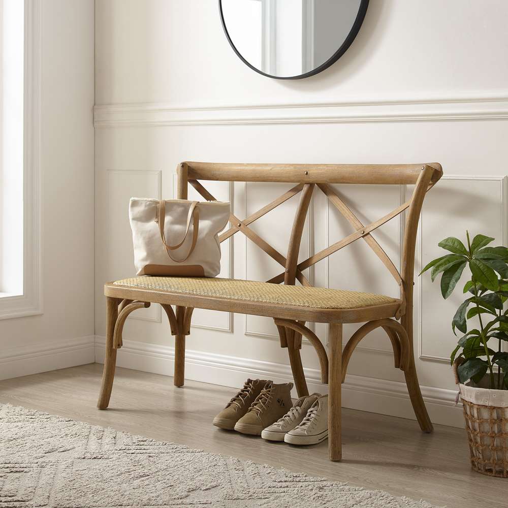 Linon Home Decor - Conelly Bentwood Bench, Brown - BH210GRY01ASU veiw 8
