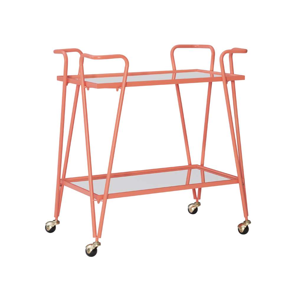 Linon Home Decor - Coral Mid-Century Bar Cart - KI108CORLKD01 veiw 1