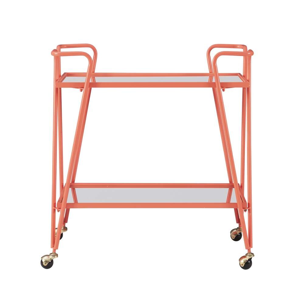 Linon Home Decor - Coral Mid-Century Bar Cart - KI108CORLKD01 veiw 2