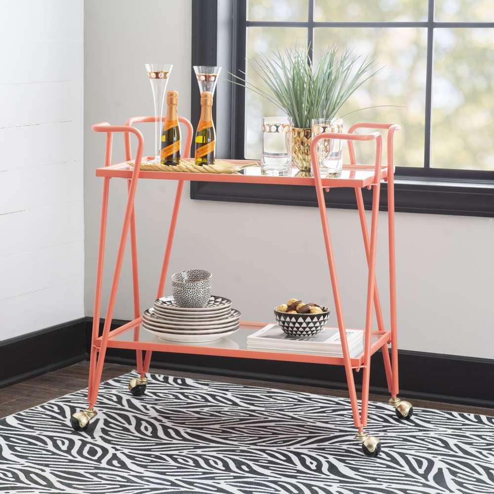Linon Home Decor - Coral Mid-Century Bar Cart - KI108CORLKD01 veiw 6